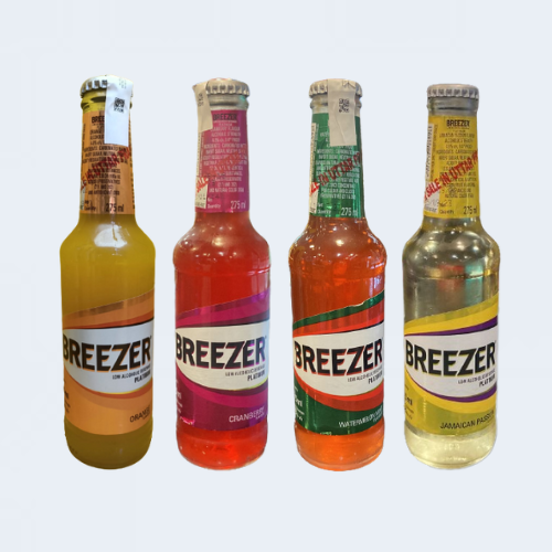 <h4>Breezer Flavourd Beer</h4>
                                    <div class='border-bottom my-3'></div>
                                    <table id='alt-table' cellpadding='3' cellspacing='1' border='1' align='center' width='80%'>
                                        <thead id='head-dark'><tr><th>Quantity</th><th>Price/Unit</th></tr></thead>
                                        <tr><td>275ml</td><td class='price'>₹140</td></tr>
                                        <tr><td>275ml</td><td class='price'>₹140</td></tr>
                                        <tr><td>275ml</td><td class='price'>₹140</td></tr>
                                        <tr><td>275ml</td><td class='price'>₹140</td></tr>
                                    </table>
                                    <b class='text-start'>Description :</b>
                                            <p class='text-justify mt-2'>Breezer is an alcopop that has a liquor base (usually white rum) and is artificially sweetened or flavored with fruit juices before bottled in carbonated form. On the other hand, beer is a naturally fermented beverage made from barley or a combination of grains, yeast, and hops.</p>