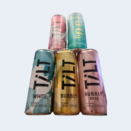 <h4>Tilt Wine and noi spiritzer</h4>
                                    <div class='border-bottom my-3'></div> 
                                    <table id='alt-table' cellpadding='3' cellspacing='1' border='1' align='center' width='80%'>
                                        <thead id='head-dark'><tr><th>Tilt Wine</th></tr></thead>
                                        <thead ><tr><th>Quantity</th><th>Price/Unit</th></tr></thead>
                                        <tr><td>250ml</td><td class='price'>₹150</td></tr>
                                        <thead id='head-dark'><tr><th>NOI spiritzer</th></tr></thead>
                                        <thead ><tr><th>Quantity</th><th>Price/Unit</th></tr></thead>
                                        <tr><td>250ml</td><td class='price'>₹130</td></tr>
                                    </table>
                                    <b class='text-start'>Description :</b>
                                            <p class='text-justify mt-2'>Sink into the crisp flavours of TiLT wines, canned so you can sneak it in to any party you like. High key fun is now available in four delish flavours - Red, White, Bubbly Bubbly Rosé and noi spiritzer. Inspired by the French Beaujoulais winemaking style, TiLT pays special attention to easy drinkability and freshness.</p>
