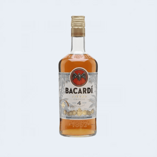 <h4>Bacardi Anejo Cuatro 4 Year Old Rum</h4>
                                    <div class='border-bottom my-3'></div>
                                    <table id='alt-table' cellpadding='3' cellspacing='1' border='1' align='center' width='80%'>
                                        <thead id='head-dark'><tr><th>Quantity</th><th>Price/Unit</th></tr></thead>
                                        <tr><td>750ml</td><td class='price'>₹2400</td></tr>
                                    </table>
                                    <b class='text-start'>Description :</b>
                                            <p class='text-justify mt-2'>Bacardi Anejo Cuatro four-year-old golden rum that's inspired by Bacardi founder Don Facundo's original recipe. Anejo Cuatro is a vibrant spirit with notes of honey, vanilla and oak spices, as well as a smooth palate that's rounded out by the inclusion of some five- and six-year-old rums.