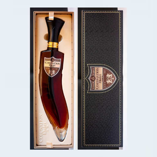 <h4>Khukri Coronation Rum </h4>
                                             <div class='border-bottom my-3'></div> 
                                            <table id='alt-table' cellpadding='3' cellspacing='1' border='1' align='center' width='80%'>
                                                <thead id='head-dark'><tr><th>Quantity</th><th>Price/Unit</th></tr></thead>
                                                 <tr>
                                                    <td>375ML</td>
                                                    <td class='price'>₹7000</td>
                                                </tr>
                                                
                                            </table>
                                            <b class='text-start'>Description :</b>
                                            <p class='text-justify mt-2'>
                                           Khukri Coronation Rum is a premium Nepali dark rum, famous for its bottle shaped like the Gurkha's Khukri dagger, created to honor King Birendra's 1974 coronation. It's distilled from molasses and Himalayan water, aged in oak, offering a smooth, full-bodied taste with notes of caramel, toffee, vanilla, and spice, representing Nepalese heritage, bravery, and craftsmanship. 
                                            </p>