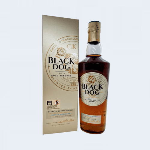 <h4>Black Dog Triple Gold Reserve Blended Scotch Whiskey</h4>
                                              <div class='border-bottom my-3'></div> 
                                            <table class='mb-3' id='alt-table' cellpadding='3' cellspacing='1' border='1' align='center' width='80%'>
                                                <thead id='head-dark'><tr><th>Quantity</th><th>Price/Unit</th></tr></thead>
                                                <tr><td>180ml</td><td class='price'>₹550</td></tr>
                                                <tr><td>375ml</td><td class='price'>₹1130</td></tr>
                                                <tr><td>750ml</td><td class='price'>₹2200</td></tr>
                                            </table>
                                            <b class='text-start'>Description :</b>
                                            <p class='text-justify mt-2'>Sweet and velvety on the palate, with earthy malt, hazelnuts, chocolate, red apple, raspberry, lemon, and a pinch of cinnamon and dried ginger. The medium-length finish is well rounded with semi-sweet chocolate, toasted nuts, and rich oak. Great balance on this mild-mannered but never one-note whisky.</p>