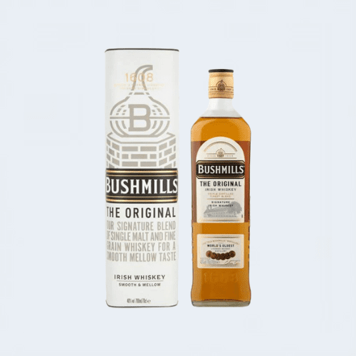 <h4>Bushmills Original Blended Scotch Whiskey</h4>
                                              <div class='border-bottom my-3'></div> 
                                            <table class='mb-3' id='alt-table' cellpadding='3' cellspacing='1' border='1' align='center' width='80%'>
                                                <thead id='head-dark'><tr><th>Quantity</th><th>Price/Unit</th></tr></thead>
                                                <tr><td>700ml</td><td class='price'>₹2170</td></tr>
                                            </table>
                                            <b class='text-start'>Description :</b>
                                            <p class='text-justify mt-2'>Bushmill's original whisky is a smooth, easy-drinking whiskey that has been produced in Ireland for centuries. Bushmills Original is made up of grain whiskey matured for five years before blending with malt whiskeys. Bushmill's Irish whiskey is triple distilled and very supple.
