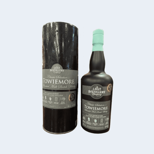<h4>The Towiemore Blended malt scotch whiskey</h4>
                                              <div class='border-bottom my-3'></div> 
                                            <table class='mb-3' id='alt-table' cellpadding='3' cellspacing='1' border='1' align='center' width='80%'>
                                                <thead id='head-dark'><tr><th>Quantity</th><th>Price/Unit</th></tr></thead>
                                                <tr><td>700ml</td><td class='price'>₹5830</td></tr>
                                            </table>
                                            <b class='text-start'>Description :</b>
                                            <p class='text-justify mt-2'>The Towiemore Blended malt scotch whiskey is less peated and has wonderful notes of peach, vanilla, almonds, and cream. Enjoy neat, on the rocks, or in your favourite cocktail.</p>