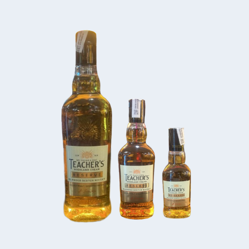 <h4>Teacher's Highland Cream Reserve Blended Scotch Whiskey</h4>
                                              <div class='border-bottom my-3'></div> 
                                            <table class='mb-3' id='alt-table' cellpadding='3' cellspacing='1' border='1' align='center' width='80%'>
                                                <thead id='head-dark'><tr><th>Quantity</th><th>Price/Unit</th></tr></thead>
      
                                                <tr><td>180ml</td><td class='price'>₹510</td></tr>
                                                <tr><td>375ml</td><td class='price'>₹1040</td></tr>
                                                <tr><td>750ml</td><td class='price'>₹2020</td></tr>
                                            </table>
                                            <b class='text-start'>Description :</b>
                                            <p class='text-justify mt-2'>Teacher's Highland Cream Reserve is very smooth, creamy, vanilla, oak and toffee, the peat is there, but very subtle. Even if you're not a fan of peated whisky, you should like this, as the peat is very much in the background, but it cuts through the sweetness very nicely, giving a nice, balanced taste.</p>