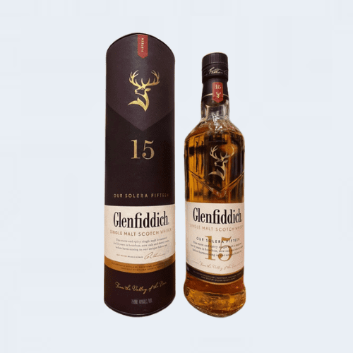 <h4>Glenfiddich 15YO Single Malt Scotch Whiskey</h4>
                                             <div class='border-bottom my-3'></div> 
                                            <table id='alt-table' cellpadding='3' cellspacing='1' border='1' align='center' width='80%'>
                                                <thead id='head-dark'><tr><th>Quantity</th><th>Price/Unit</th></tr></thead>
                                                <tr><td>700ml</td><td class='price'>₹5470</td></tr>
                                            </table>
                                            <b class='text-start'>Description :</b>
                                            <p class='text-justify mt-2'>Glenfiddich 15YO Single Malt Scotch Whiskey Aged in European oak sherry casks and new oak casks, the whisky is mellowed in our unique Solera Vat, a large oak tun inspired by the sherry bodegas of Spain and Portugal.</p>