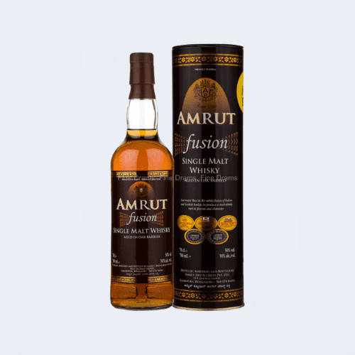 <h4>Amrut Fusion Single Malt Scotch Whiskey</h4>
                                             <div class='border-bottom my-3'></div> 
                                            <table id='alt-table' cellpadding='3' cellspacing='1' border='1' align='center' width='80%'>
                                                <thead id='head-dark'><tr><th>Quantity</th><th>Price/Unit</th></tr></thead>
                                                <tr><td>750ml</td><td class='price'>₹4500</td></tr>
                                            </table>
                                            <b class='text-start'>Description :</b>
                                            <p class='text-justify mt-2'>Amrut Fusion Single Malt Whisky which is carefully distilled at Amrut is adored for its oak, spicy, smoky and dark chocolate flavor notes.</p>