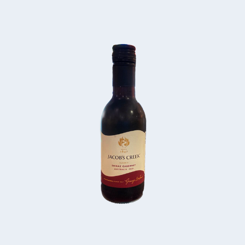 <h4>Jacob's Creek Shiraz Cabernet Red Wine</h4>
                                            <div class='border-bottom my-3'></div>
                                            <table id='alt-table' cellpadding='3' cellspacing='1' border='1' align='center' width='80%'>
                                            <thead id='head-dark'><tr><th>Quantity</th><th>Price/Unit</th></tr></thead>
                                            <tr><td>187ml</td><td class='price'>₹330</td></tr>
                                        </table>
                                        <b class='text-start'>Description :</b>
                                            <p class='text-justify mt-2'>Jacob's Creek Shiraz Cabernet is a skilfully blended, medium-bodied red wine with ripe plum and berry fruit flavours mellow tannins, and subtle oak integration. Full-bodied red wines have a noticeably textural mouthfeel with bold, complex flavours.</p>