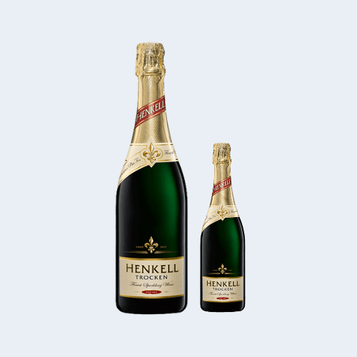 <h4>Henkell Trocken Sparkling Wine</h4>
                                            <div class='border-bottom my-3'></div>
                                            <table id='alt-table' cellpadding='3' cellspacing='1' border='1' align='center' width='80%'>
                                            <thead id='head-dark'><tr><th>Quantity</th><th>Price/Unit</th></tr></thead>
                                            <tr><td>750ml</td><td class='price'>₹1850</td></tr>
                                            <tr><td>200ml</td><td class='price'>₹600</td></tr>
                                        </table>
                                        <b class='text-start'>Description :</b>
                                            <p class='text-justify mt-2'>Henkell Trocken Sparkling Wine is aromatic with lively acidity, making them perfect partners for fresh seafood, vegetarian fare, creamy sauces, or oily dishes. Typical flavours include peach, pineapple, lemon, lime, apple, pear, mango, gooseberry, and honeysuckle.</p>