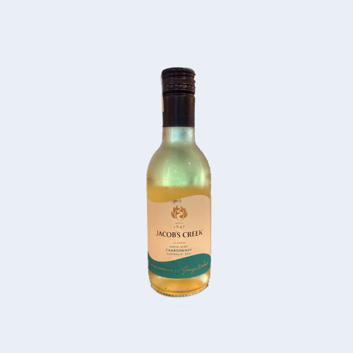 <h4>Jacob's Creek Chardonnay White Wine</h4>
                                            <div class='border-bottom my-3'></div>
                                            <table id='alt-table' cellpadding='3' cellspacing='1' border='1' align='center' width='80%'>
                                            <thead id='head-dark'><tr><th>Quantity</th><th>Price/Unit</th></tr></thead>
                                            <tr><td>187ml</td><td class='price'>₹330</td></tr>
                                        </table>
                                        <b class='text-start'>Description :</b>
                                            <p class='text-justify mt-2'>Jacob's Creek Chardonnay White Wine is an intense mix of citrus and melon, underpinned by toasty notes. The well-rounded and creamy palate showcases vibrant fruit flavours and toasty oak.</p>